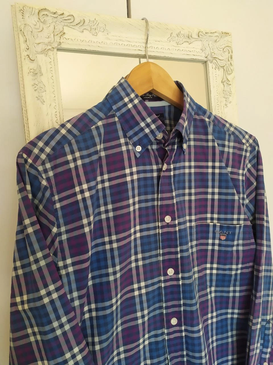 Chemise GANT Alessio Bay Poplin à Carreaux 100% Coton Homme S – photo 7